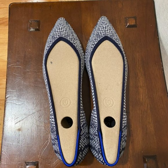 NIB Retired Rothy's Blue and White Herringbone Size 10 - Picture 2 of 4